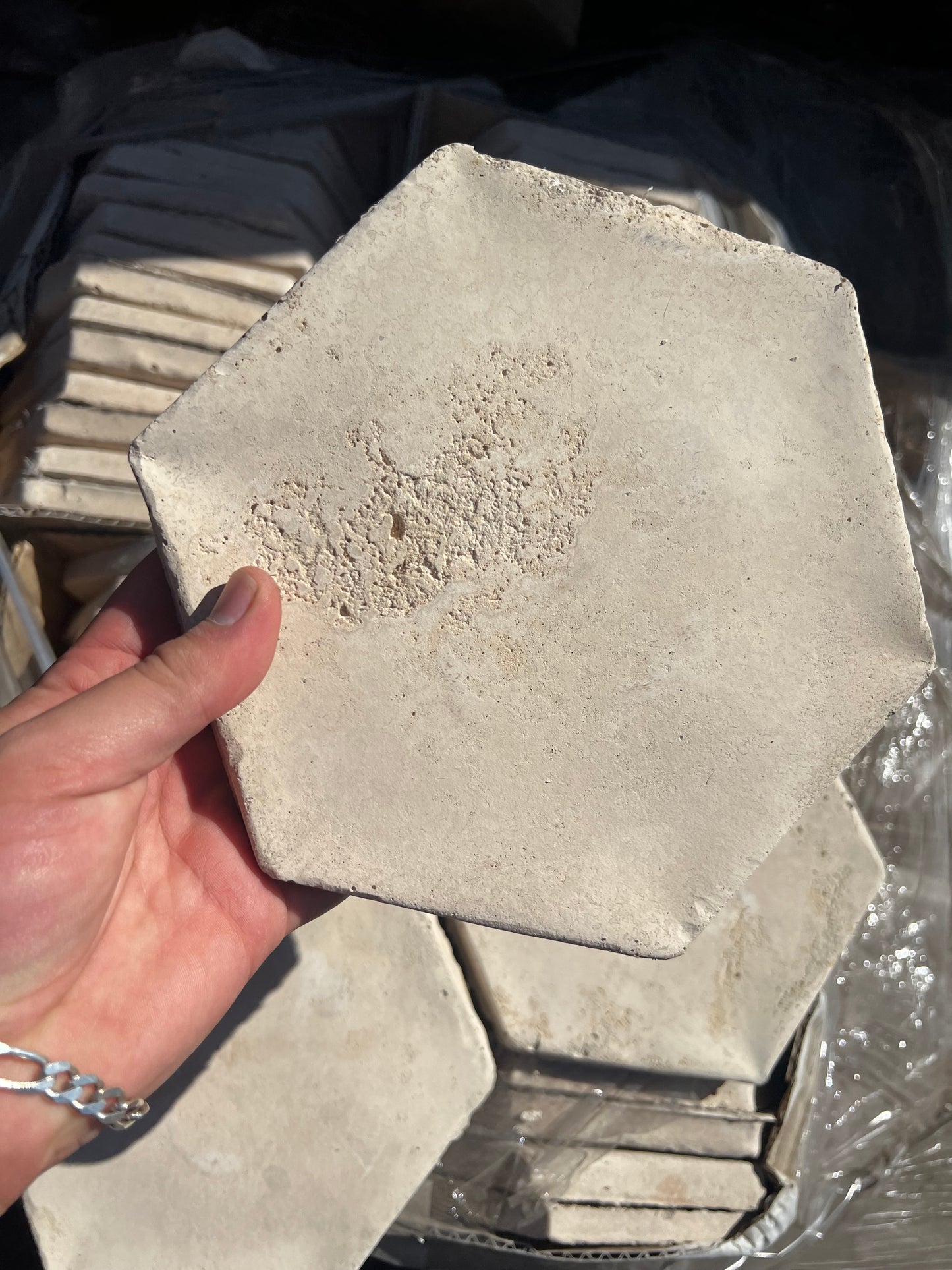 Artillo 8" Hex Hacienda Limestone ($5 a sqft) 108sqft (sold by the lot)