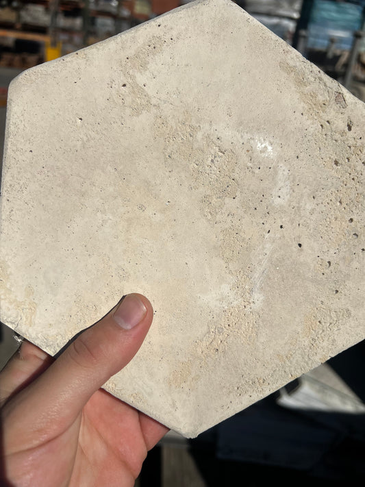 Artillo 8" Hex Hacienda Limestone ($5 a sqft) 108sqft (sold by the lot)